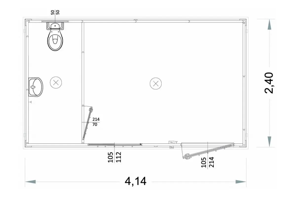 BOX PREFABBRICATO WC E LAVABO – 4 METRI – G2 - immagine 5
