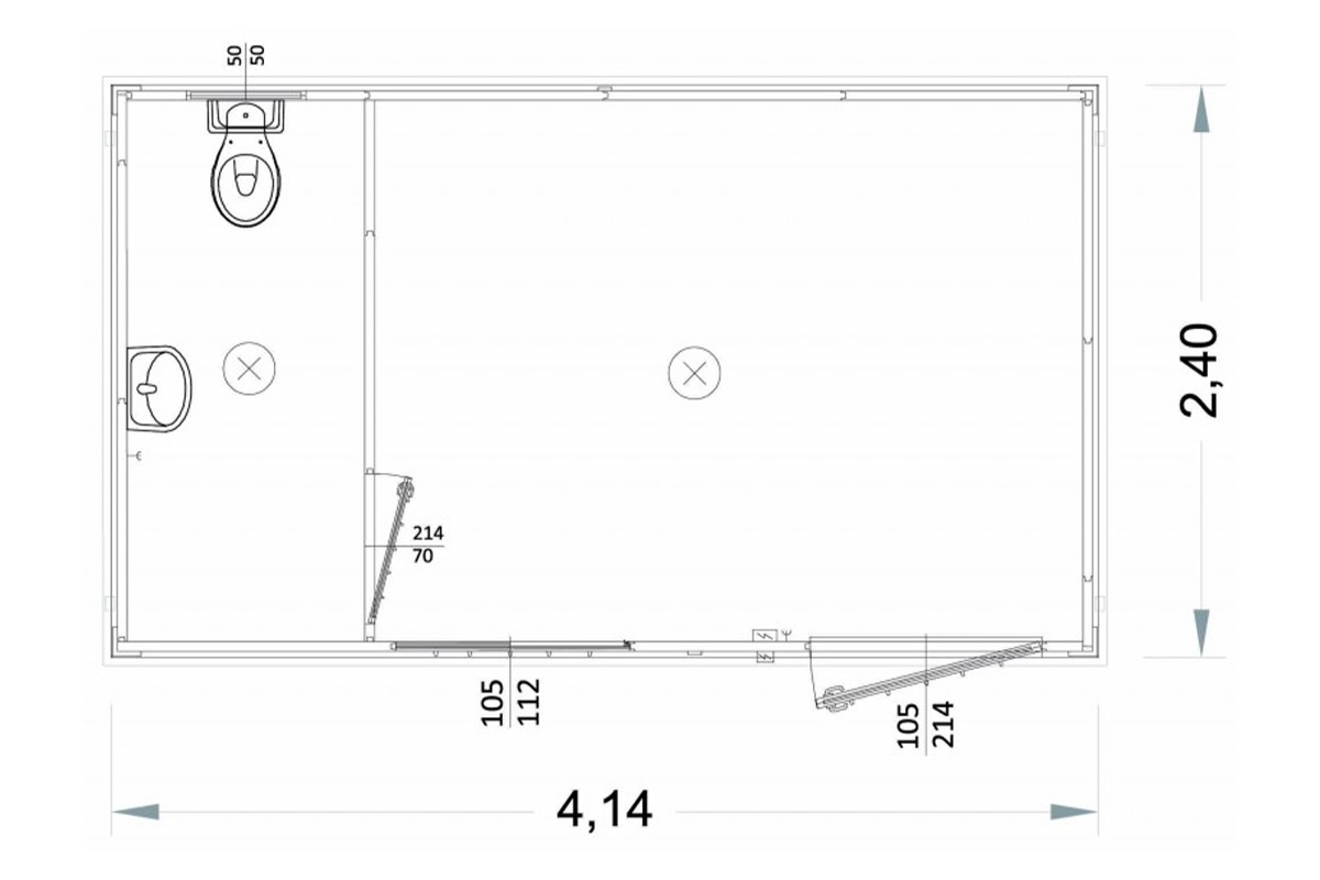BOX PREFABBRICATO CON BAGNO WC, LAVABO E DOCCIA 3 METRI H 220 - immagine 3