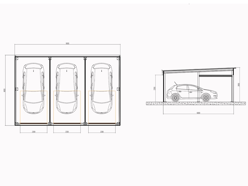 GARAGE PREFABBRICATO TRIPLO 6 X 9 METRI - immagine 3