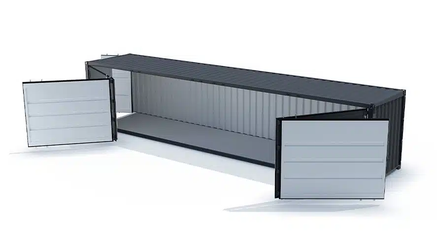 container per spedizioni dry high cube da 40 piedi con lati aperti