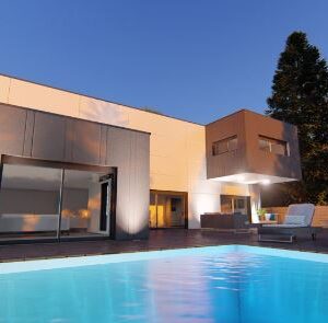 Container pool house: uno spazio abitativo e sociale vicino alla piscina.