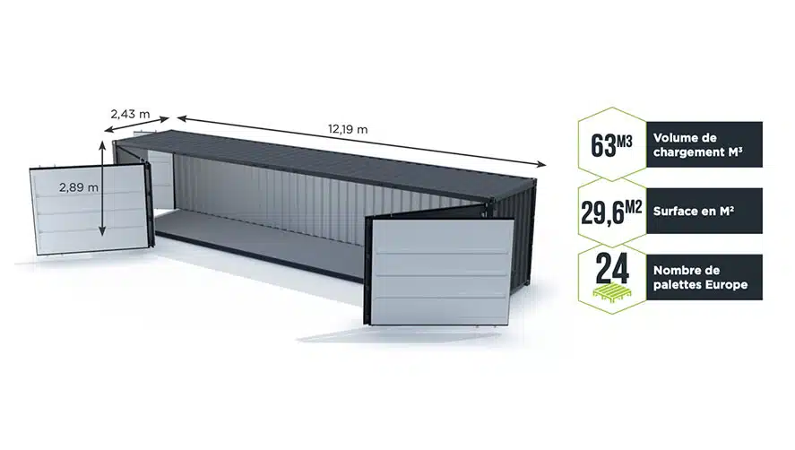 container per spedizioni dry high cube da 40 piedi con lati aperti - immagine 2
